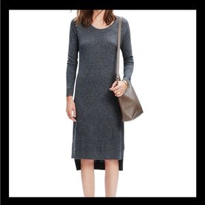 Madewell Side Slit Sweater Dress Heather Gray NWT Wool Alpaca Blend Size Med